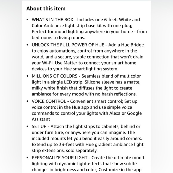 NIB Phillips Hue gradient light 6ft with bridge and base kit smart led strip - Picture 2 of 8